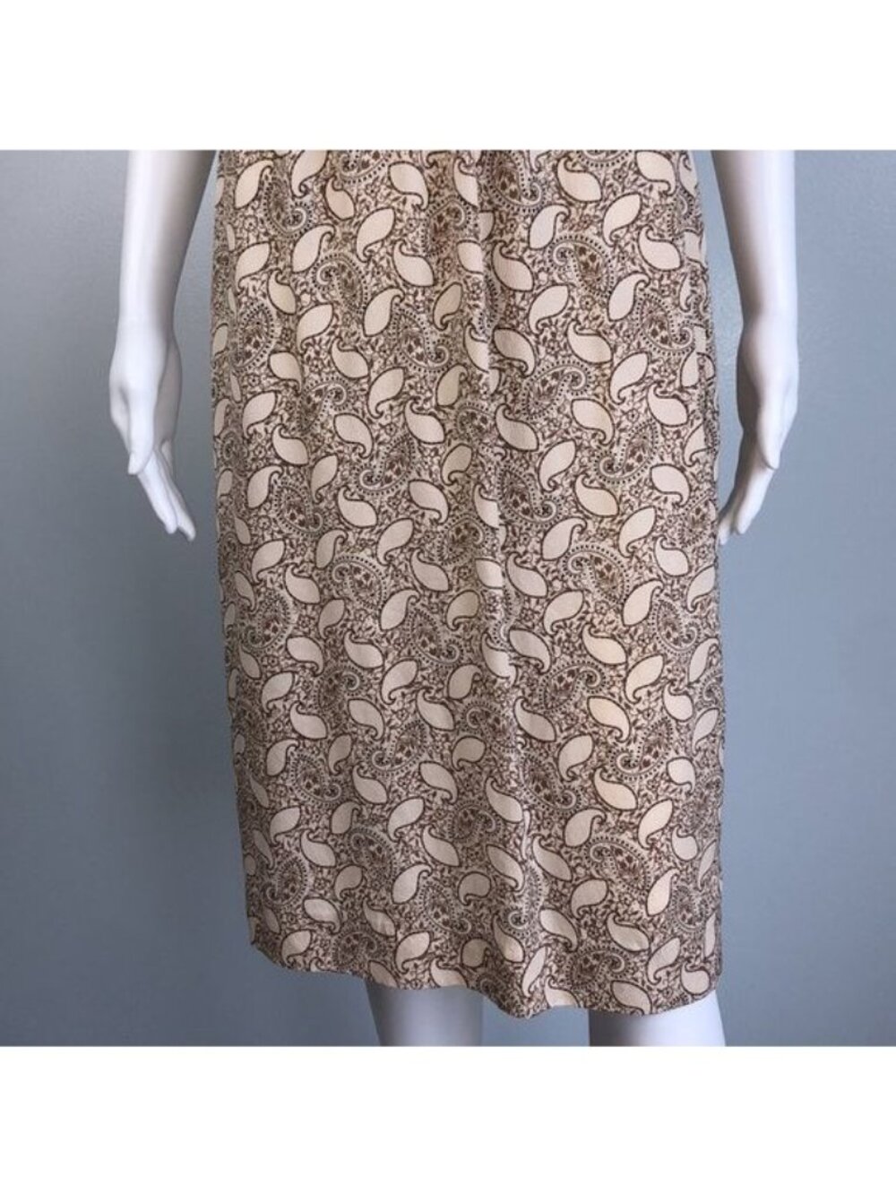 VINTAGE Liz Claiborne Paisley Silk Dress - M - Picture 5 of 9